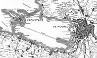 Karte von Kronstadt und Petrograd