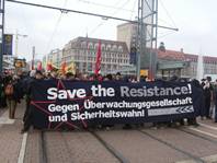 Demonstration gegen Video&uuml;berwachung in Leipzig mit 3000 Teilnehmern im Herbst 2000
