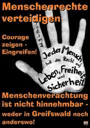 Plakat des Bündnis gegen rechts Greifswald