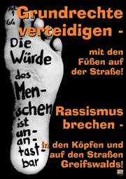 Plakat des Bündnis gegen rechts Greifswald